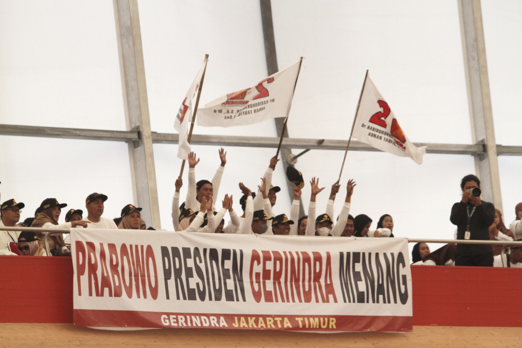 Ketua Umum Partai Gerindra Prabowo Subianto hadiri Konsolidasi Kader Gerindra Jakarta Timur di Gor Velodrome (Ashar/SinPo.id)