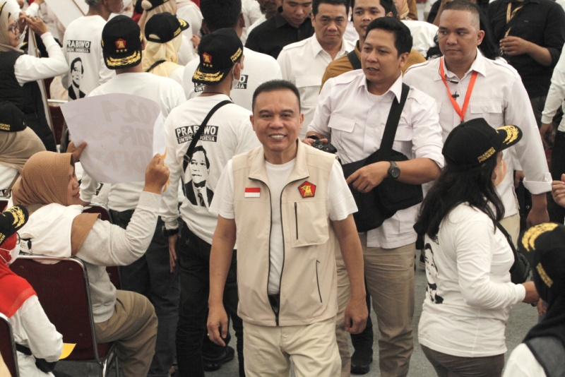 Ketua Umum Partai Gerindra Prabowo Subianto hadiri Konsolidasi Kader Gerindra Jakarta Timur di Gor Velodrome (Ashar/SinPo.id)