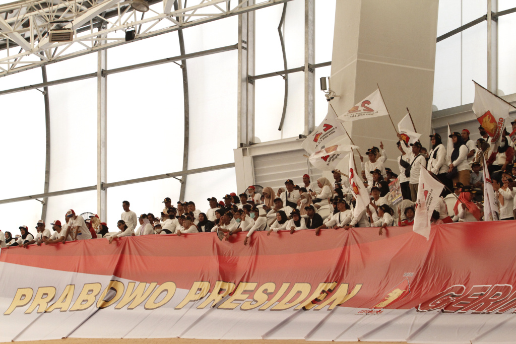 Ketua Umum Partai Gerindra Prabowo Subianto hadiri Konsolidasi Kader Gerindra Jakarta Timur di Gor Velodrome (Ashar/SinPo.id)