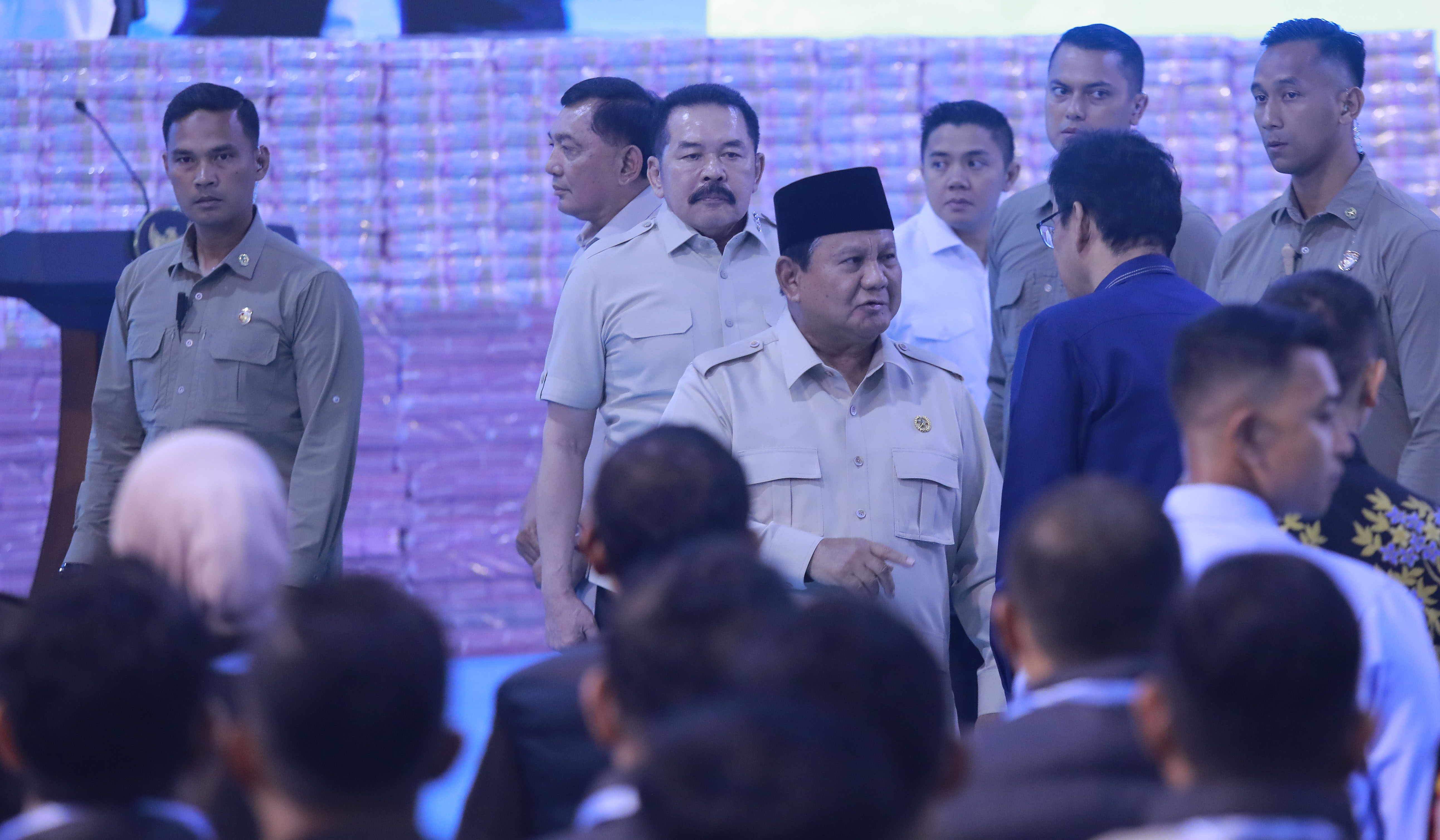 Prabowo hadiri penyerahan uang hasil rampasan ke negara. (Agus Priatna/SinPo.id)
