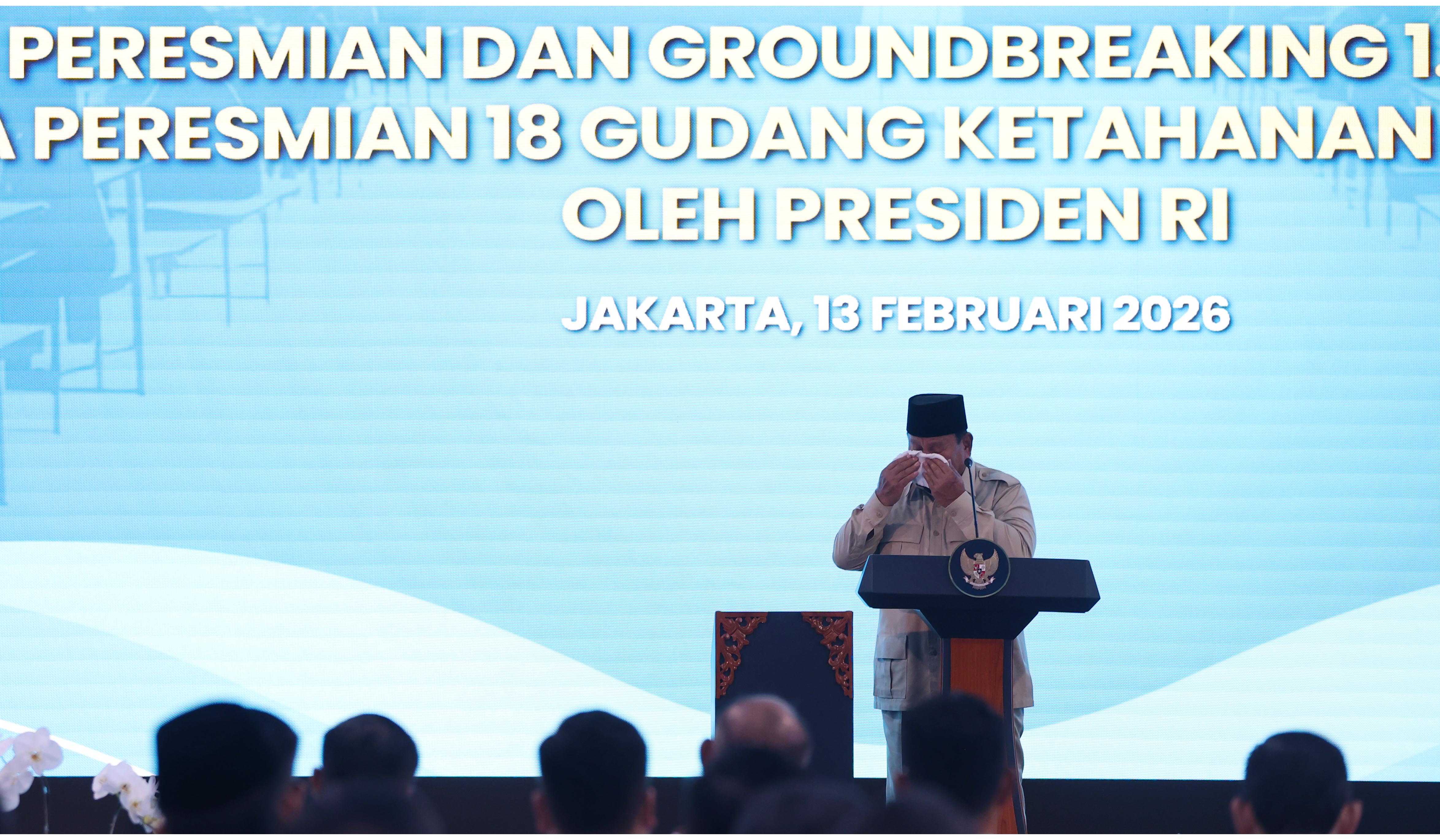 Prabowo resmikan 1.179 SPP dan gudang ketahanan pangan polri. (Agus Priatna/SinPo.id)