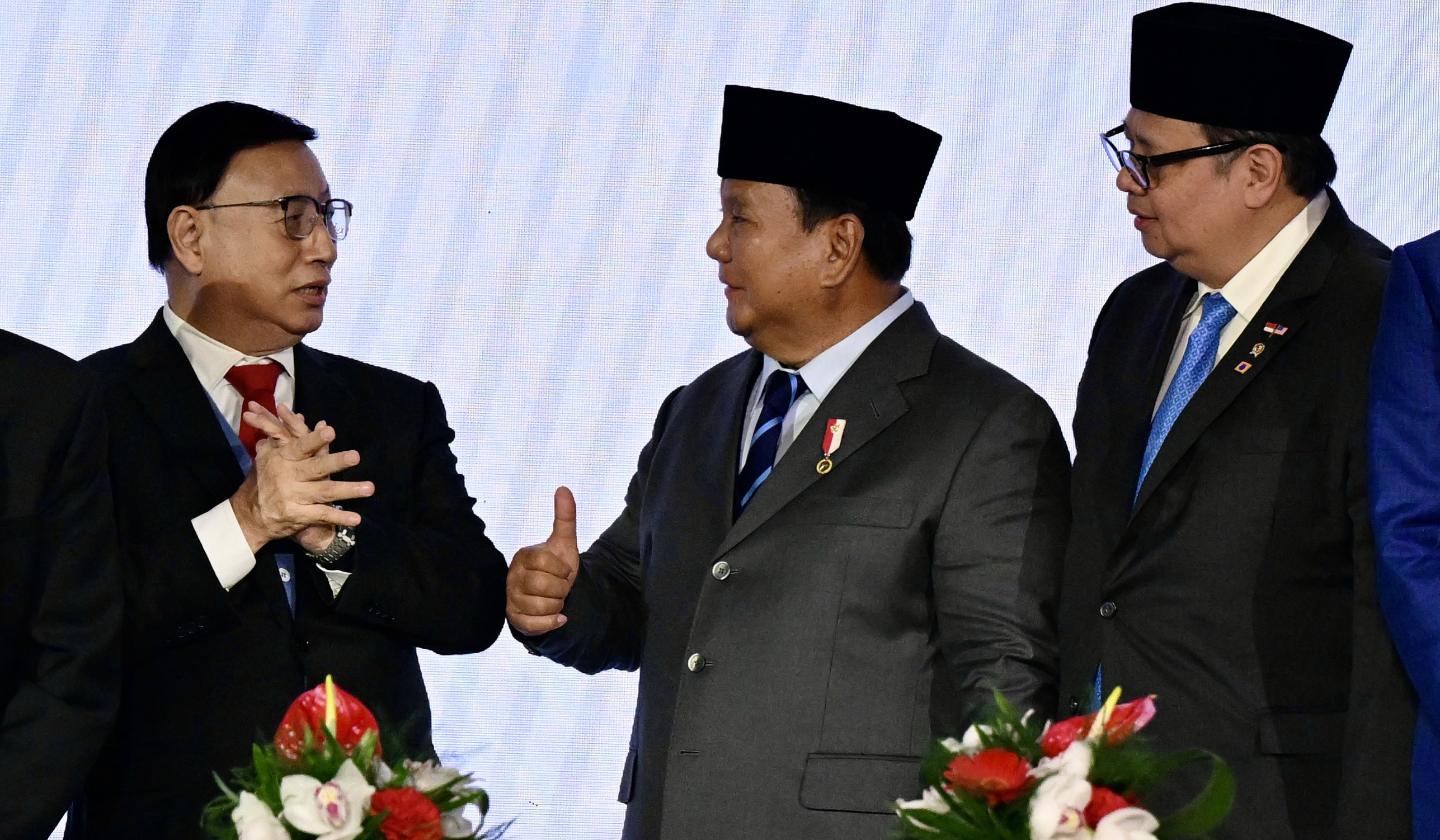 Prabowo saat menghadiri MoU pelaku usaha Indonesia-AS. (Agus Priatna/SinPo.id/BPMI Setpres)