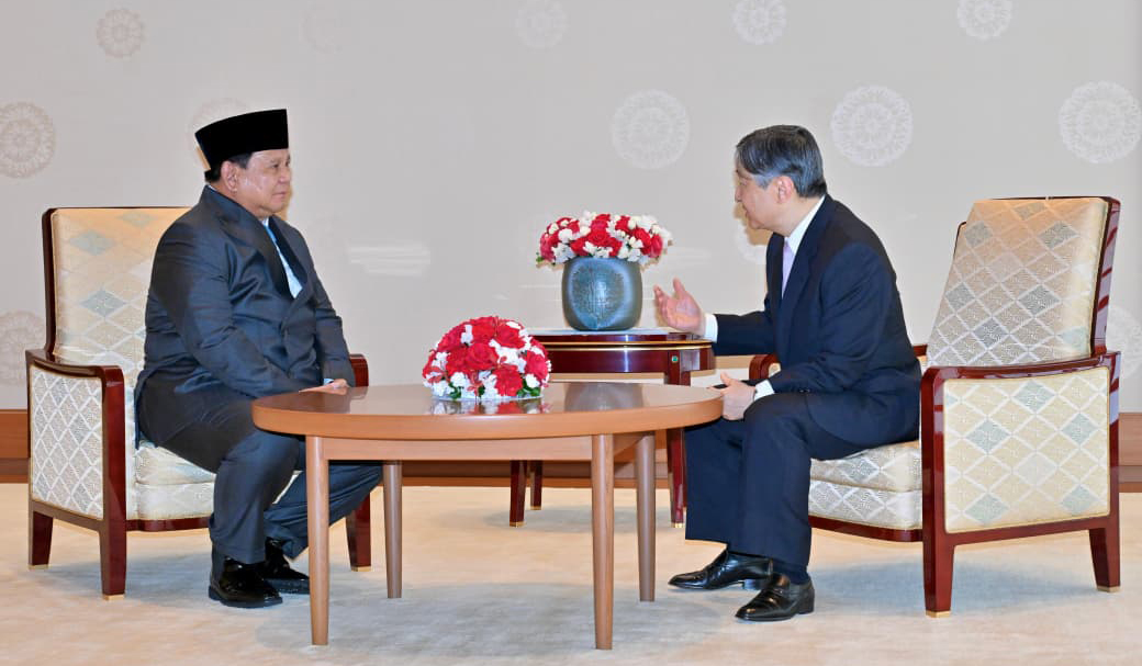 Prabowo temui Kaisar Jepang Naruhito. (Agus Priatna/SinPo.id/BPMI Setpres)