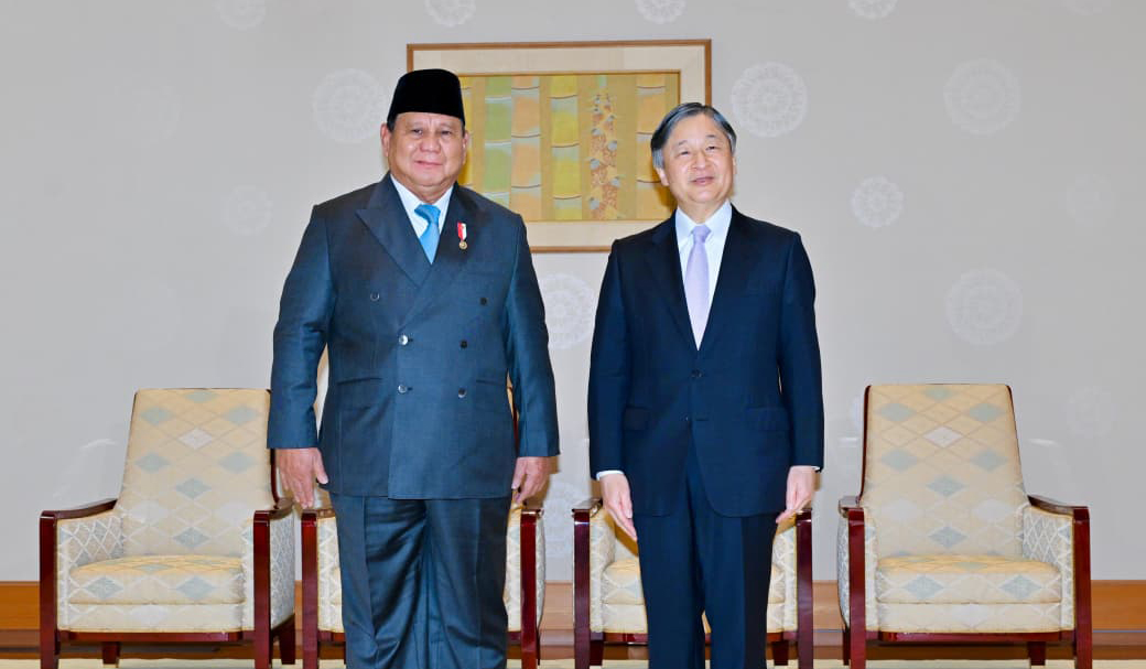 Prabowo temui Kaisar Jepang Naruhito. (Agus Priatna/SinPo.id/BPMI Setpres)