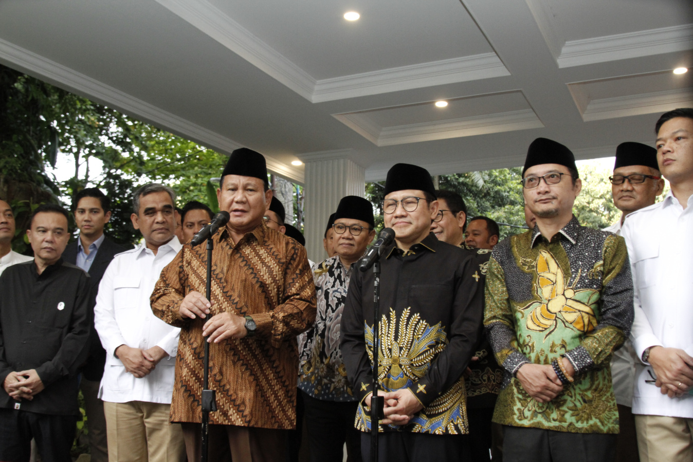 Ketua Umum Partai Gerindra Prabowo Subianto menerima kunjungan Ketua Umum PKB Cak Imin di Kertanegara membahas koalisi besar jelang menghadapi Pemilu dan Pilpres 2024 (Ashar/SinPo.id)