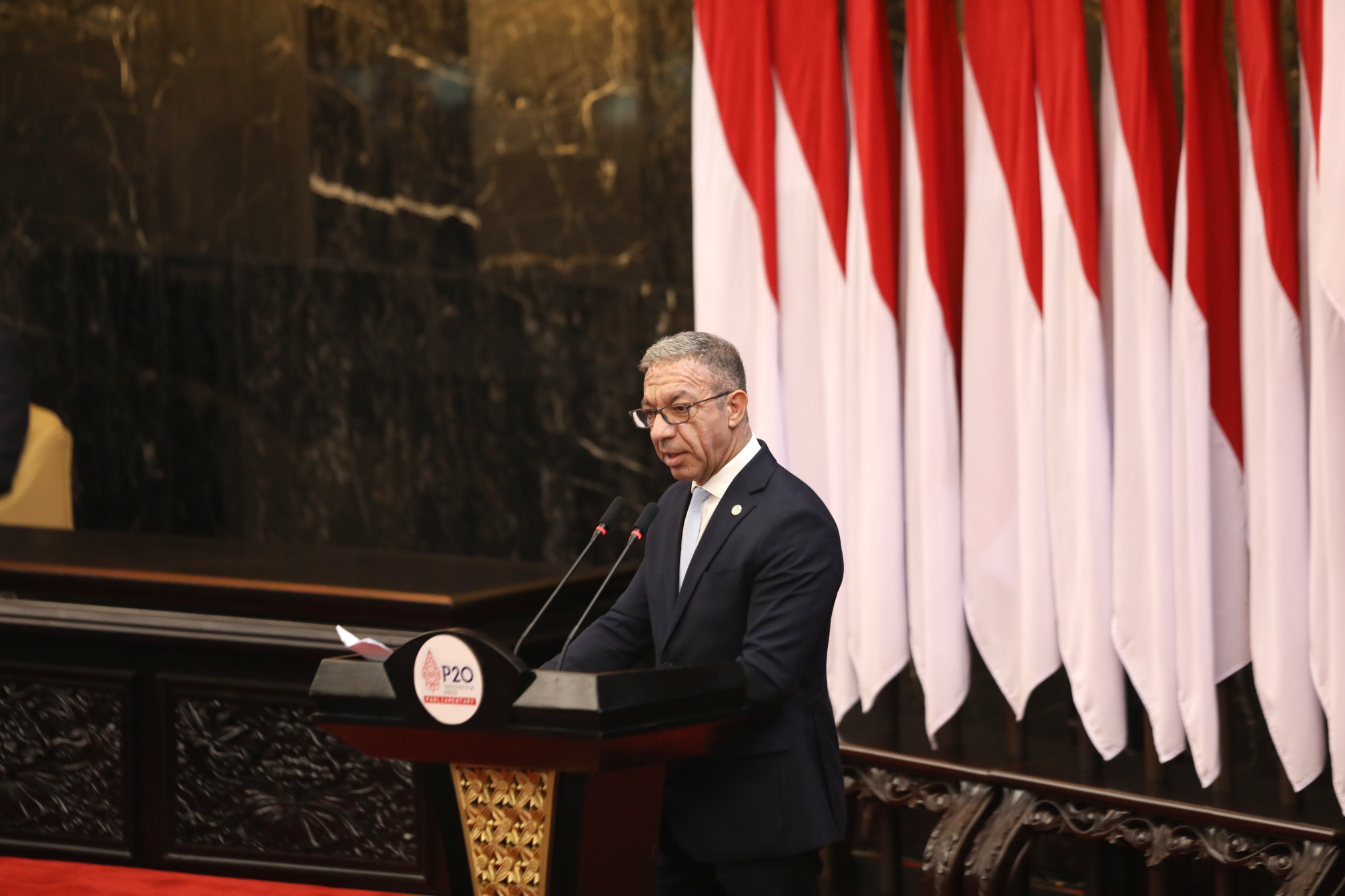 Presiden Jokowi membuka The G20 Parliamentary Speakers' Summit (P20) di Gedung Nusantara DPR RI (Ashar/SinPo.id)