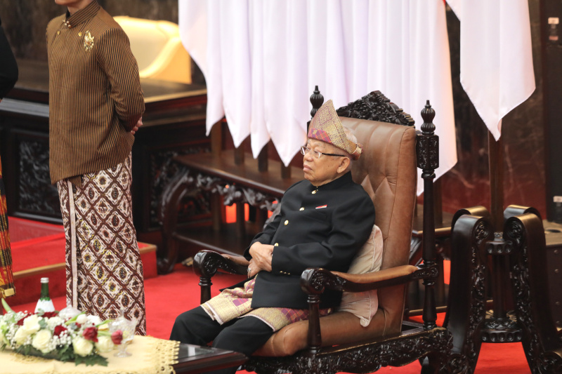 Presiden Jokowi hadir dalam sidang tahunan bersama dan menyampaikan pidato kenegaraan di Gedung Kura-Kura Nusantara (Ashar/SinPo.id)