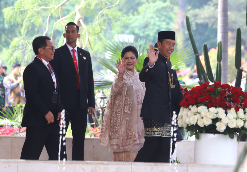 Presiden Jokowi hadir dalam sidang tahunan bersama dan menyampaikan pidato kenegaraan di Gedung Kura-Kura Nusantara (Ashar/SinPo.id)