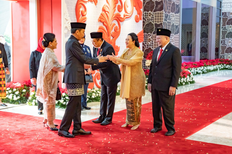 Presiden Jokowi hadir dalam sidang tahunan bersama dan menyampaikan pidato kenegaraan di Gedung Kura-Kura Nusantara (Ashar/SinPo.id)