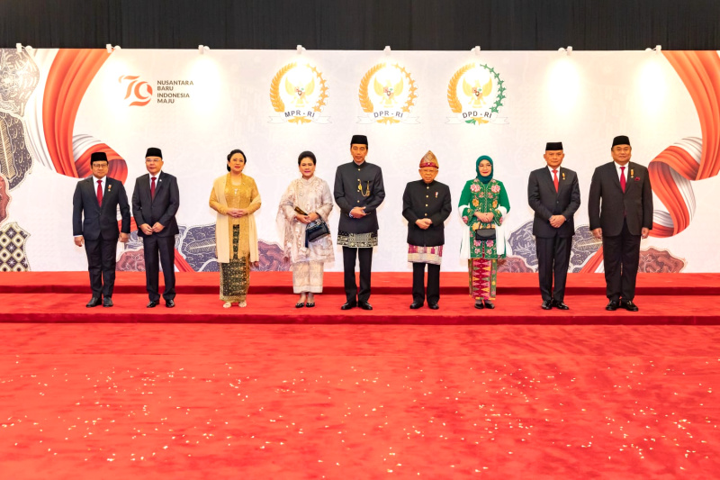 Presiden Jokowi hadir dalam sidang tahunan bersama dan menyampaikan pidato kenegaraan di Gedung Kura-Kura Nusantara (Ashar/SinPo.id)