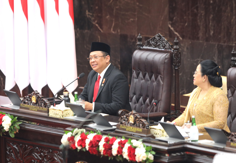 Presiden Jokowi hadir dalam sidang tahunan bersama dan menyampaikan pidato kenegaraan di Gedung Kura-Kura Nusantara (Ashar/SinPo.id)