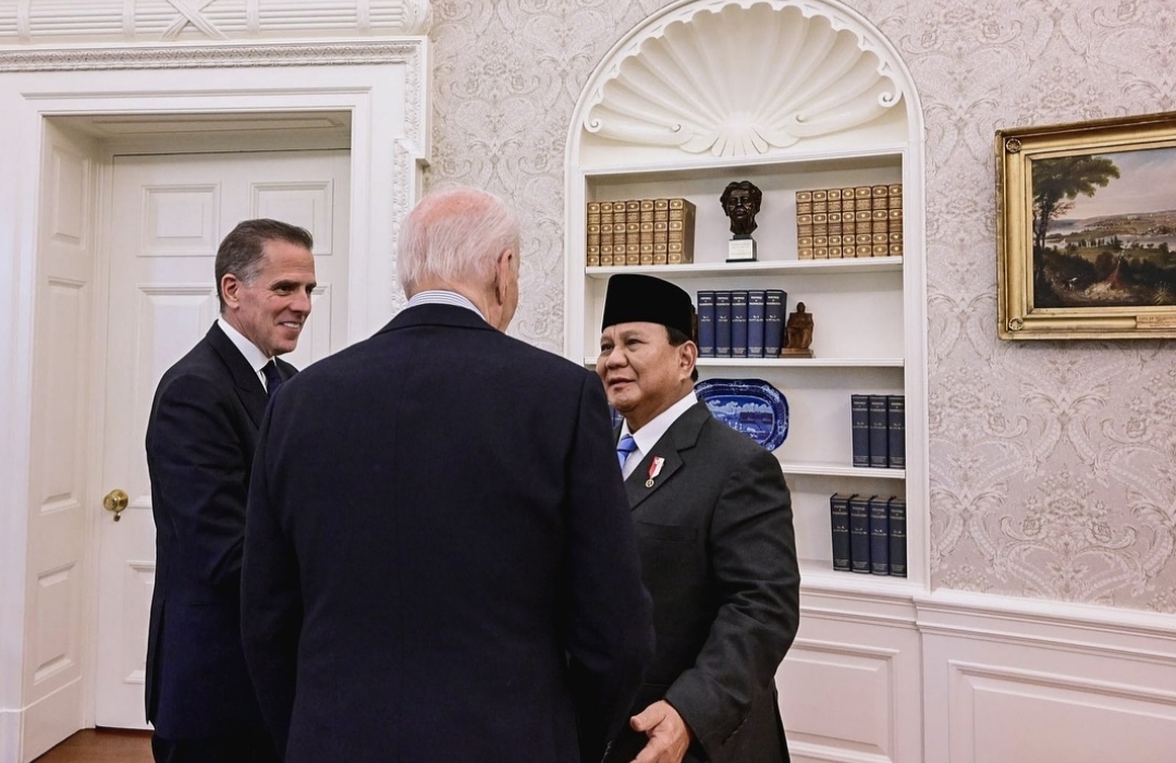 Presiden RI Prabowo Subianto bertemu Presiden AS Joe Biden di White House membahas kerja sama kemitraan strategis (Ashar/Foto:Dok tim media Prabowo/SinPo.id)