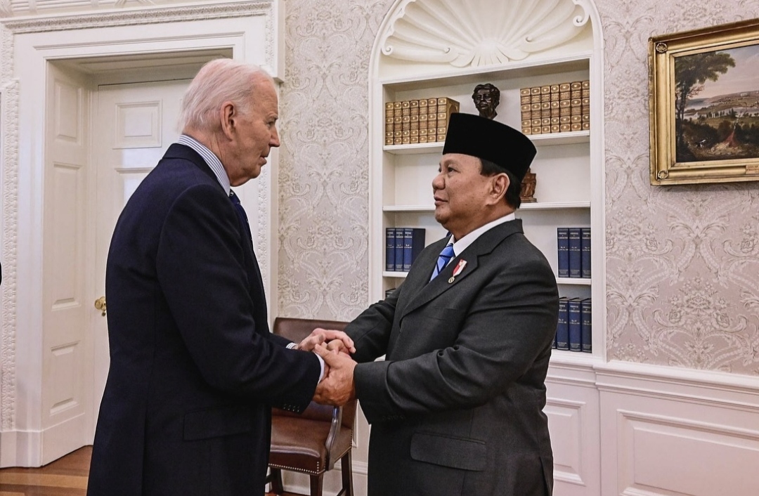 Presiden RI Prabowo Subianto bertemu Presiden AS Joe Biden di White House membahas kerja sama kemitraan strategis (Ashar/Foto:Dok tim media Prabowo/SinPo.id)