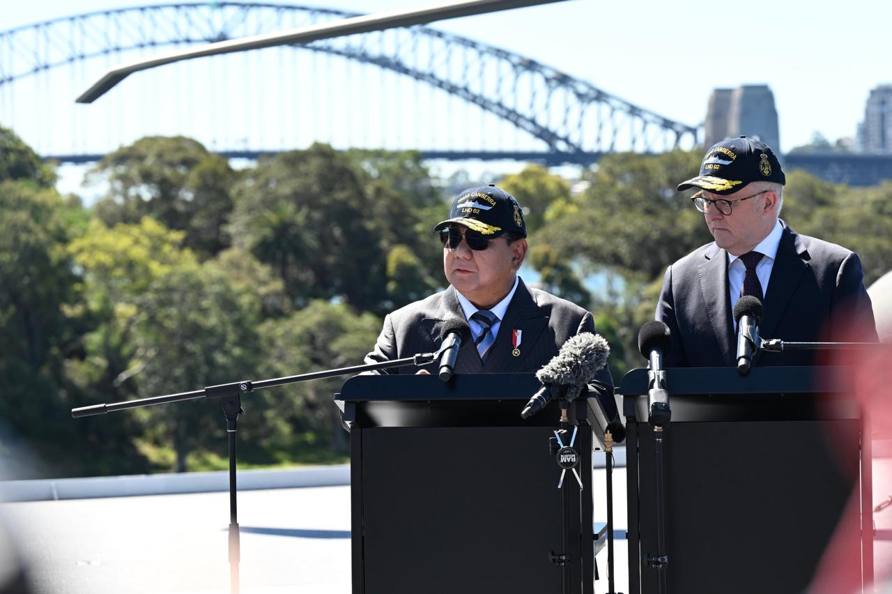 Presiden Prabowo melakukan kunjungan kenegaraan bertemu PM Australia Anthony Albanese untuk membahas kerjasama Indo-Pasifik (Ashar/Foto: BiroSetpres/SinPo.id)