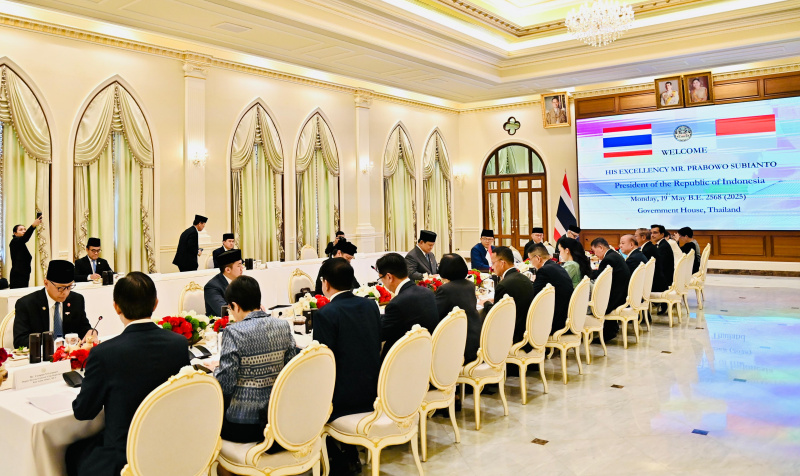 Presiden Prabowo Subianto disambut hangat oleh perdana Menteri Thailand Paetongtarn Shinawatra di Goverment House (Ashar/Foto:Laily-Biro Setpres/SinPo.id)