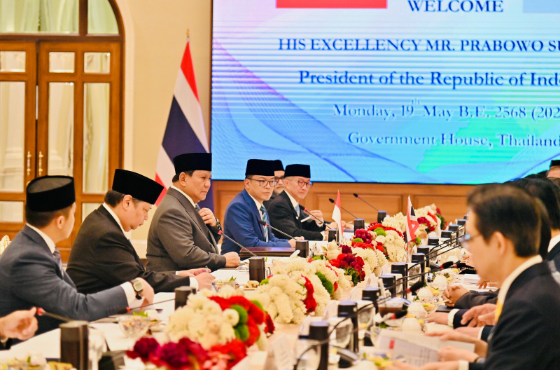 Presiden Prabowo Subianto disambut hangat oleh perdana Menteri Thailand Paetongtarn Shinawatra di Goverment House (Ashar/Foto:Laily-Biro Setpres/SinPo.id)