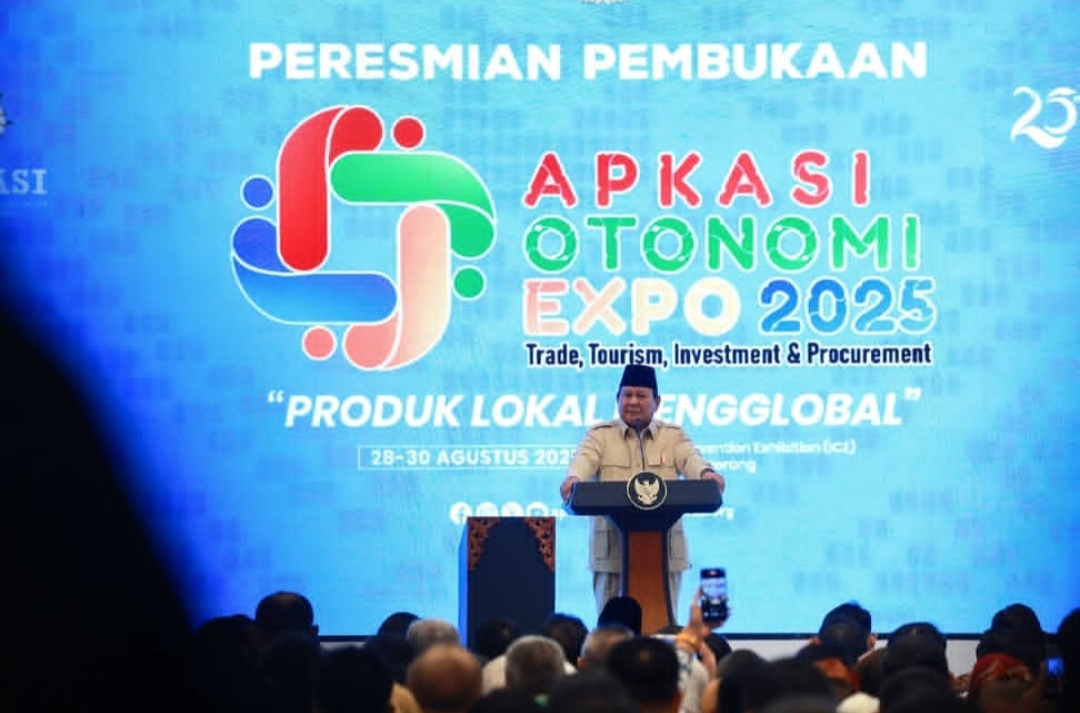Presiden Prabowo Subianto resmi membuka pameran APKASI Otonomi Expo 2025 di ICE BSD (Ashar/Foto: BiroSetpres/SinPo.id)