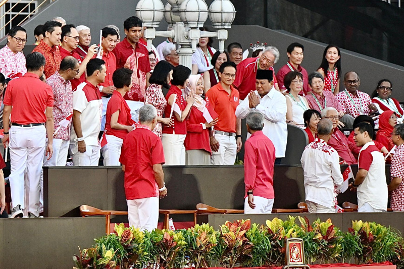 Presiden Prabowo Subianto Hadiri Parade Hari Nasional Republik Singapura ke-60 di National Gallerry (Ashar/Foto: BiroSetpres/SinPo.id)