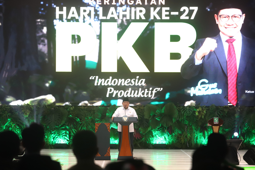 Presiden Prabowo Subianto hadiri Harlah PKB ke-27 di JCC (Ashar/SinPo.id)