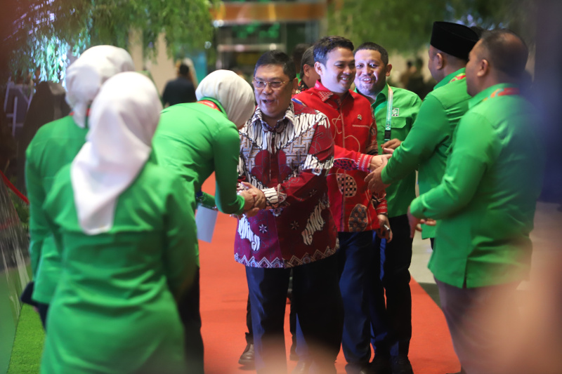 Presiden Prabowo Subianto hadiri Harlah PKB ke-27 di JCC (Ashar/SinPo.id)