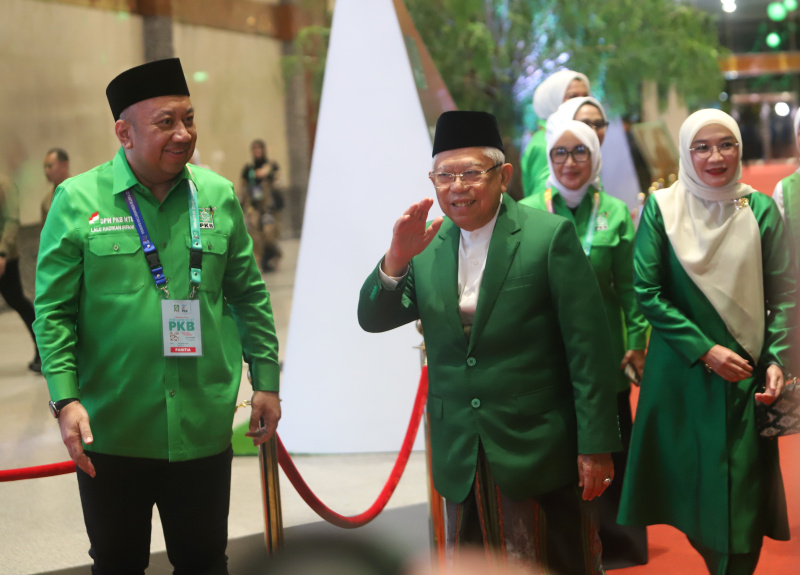 Presiden Prabowo Subianto hadiri Harlah PKB ke-27 di JCC (Ashar/SinPo.id)