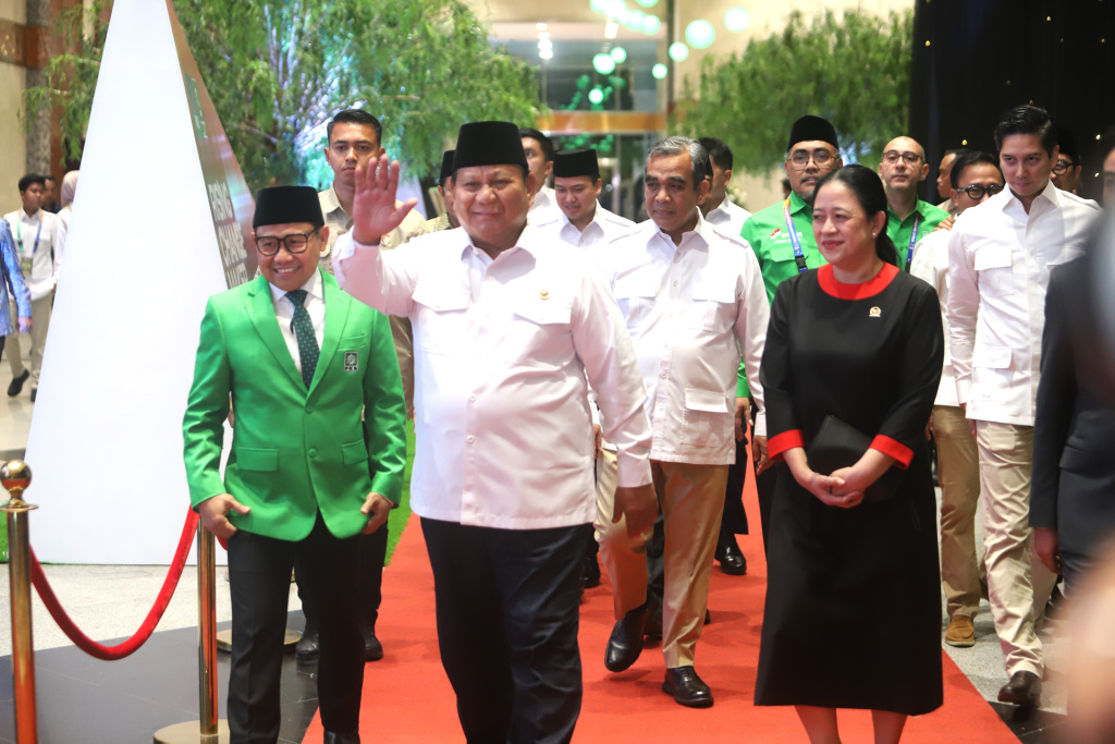 Presiden Prabowo Subianto hadiri Harlah PKB ke-27 di JCC (Ashar/SinPo.id)