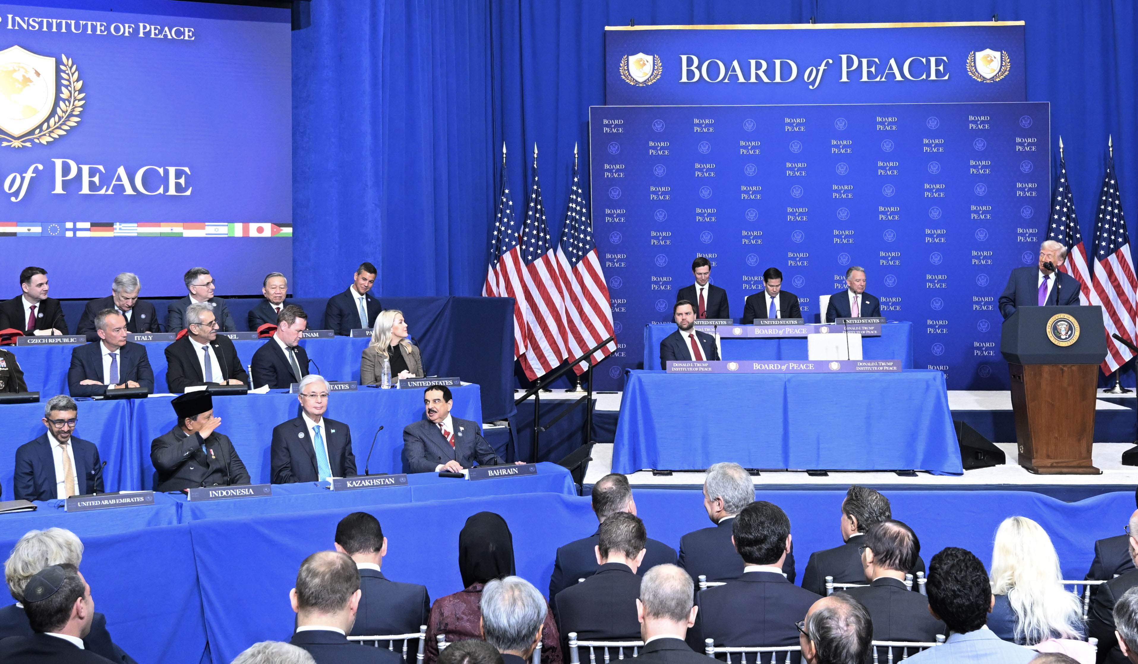 Prabowo hadiri KTT Dewan Perdamaian. (Agus Priatna/SinPo.id/BPMI Setpres)