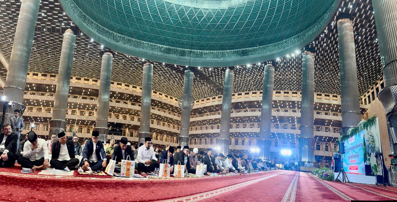 Presiden Prabowo Subianto menghadiri peringatan Maulid Nabi Muhammad 1447 H di Masjid Istiqlal (Ashar/Foto: BiroSetpres/SinPo.id)