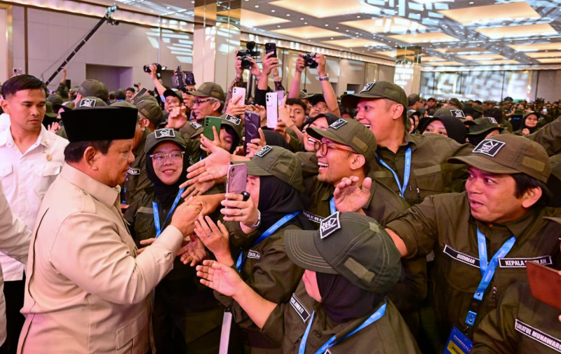Presiden Prabowo Subianto menghadiri pembekalan guru dan Kepala Sekolah rakyat (Ashar/Foto: BiroSetpres/SinPo.id)