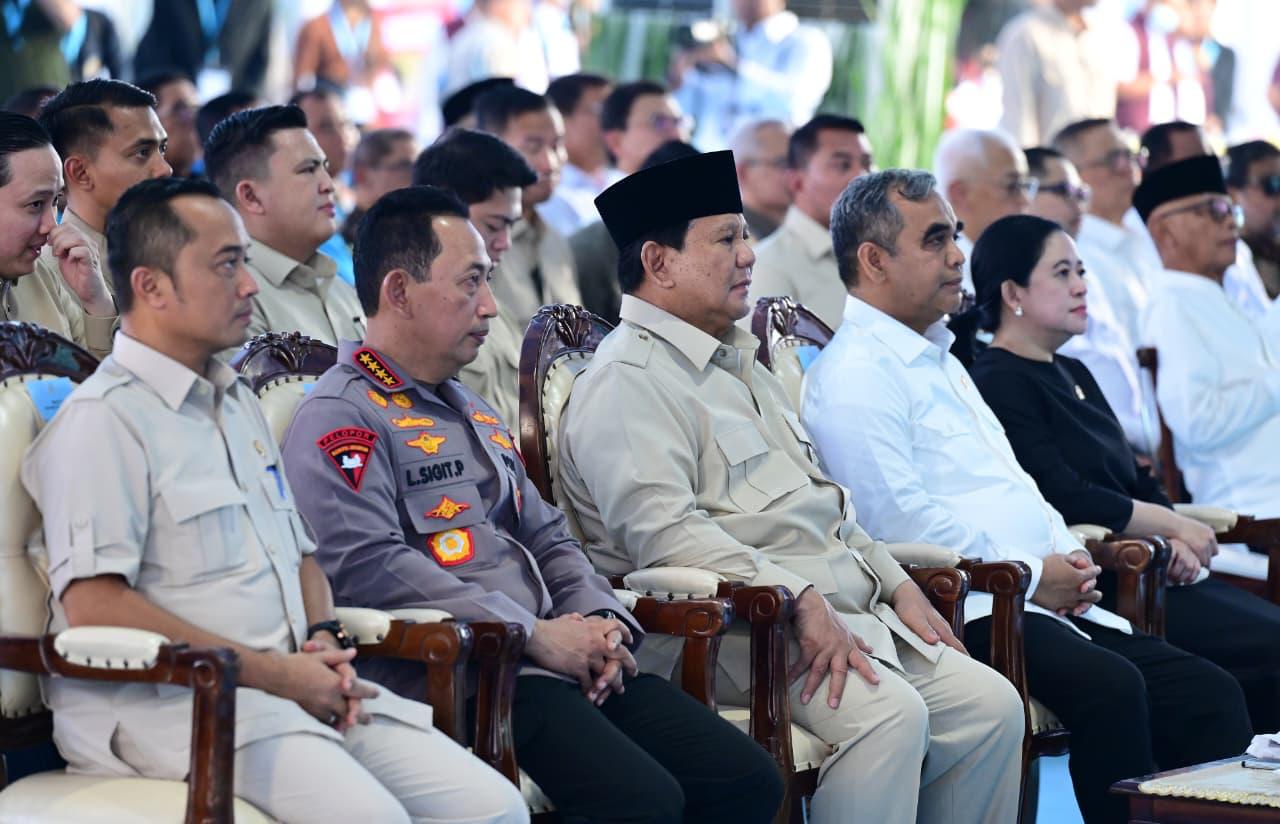 Presiden Prabowo Subianto hadiri pemusnahan barang bukti narkoba seberat 214,84 ton dalam periode satu tahun pemerintahan (Ashar/Foto: BiroSetpres/SinPo.id)