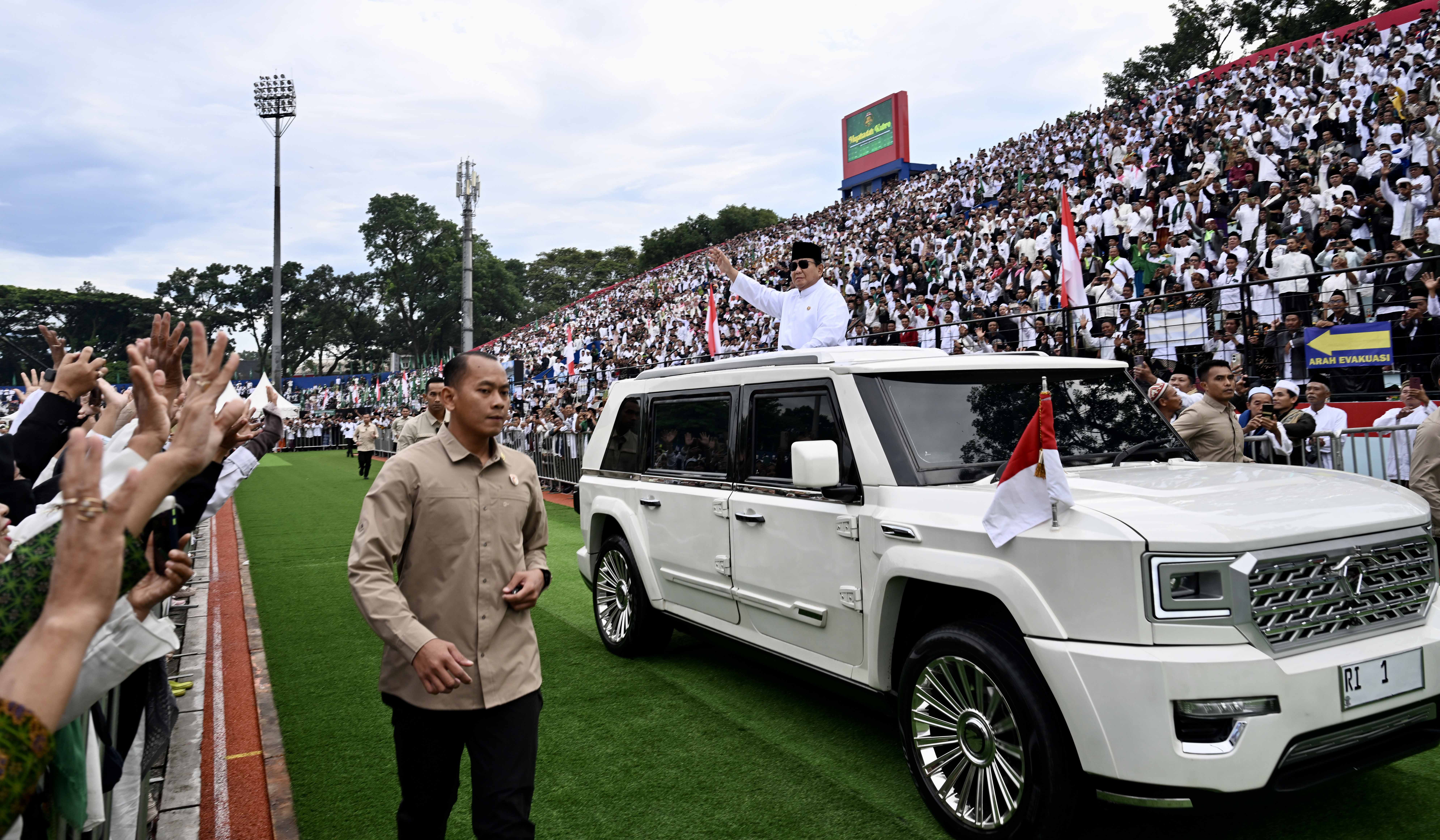 Prabowo saat menghadiri Satu Abad NU. (Agus Priatna/SinPo.id/BPMI Setpres)