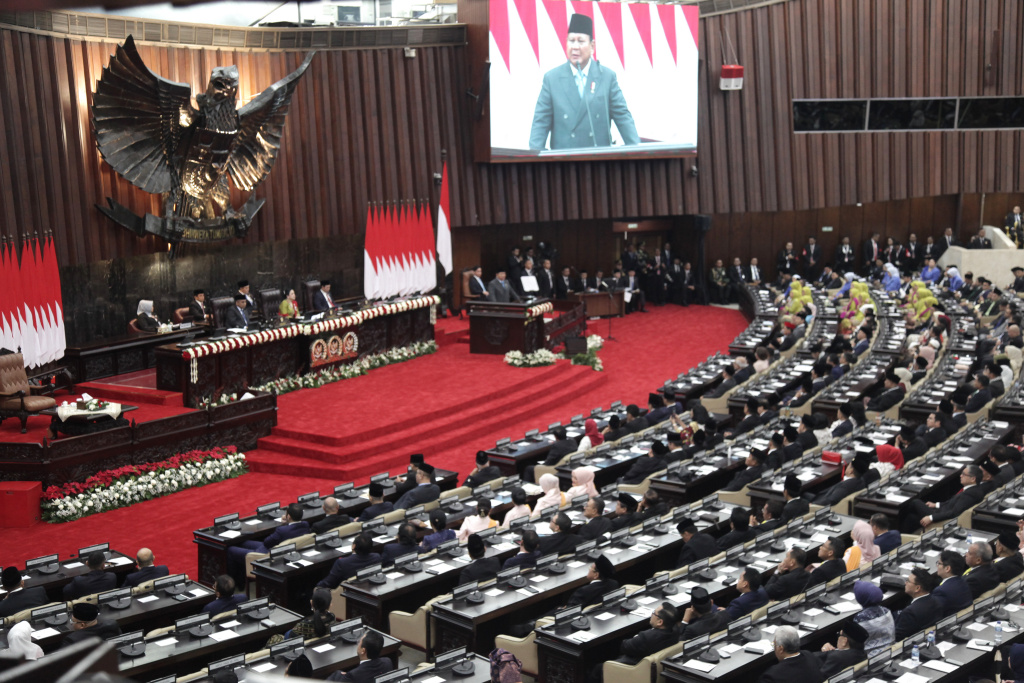Presiden Prabowo Subianto Hadiri sidang tahunan MPR di Gedung Nusantara (Ashar/SinPo.id)