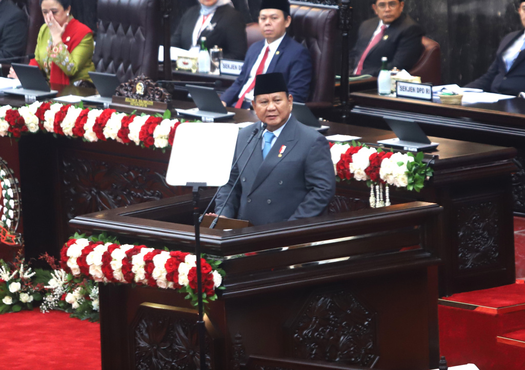 Presiden Prabowo Subianto Hadiri sidang tahunan MPR di Gedung Nusantara (Ashar/SinPo.id)