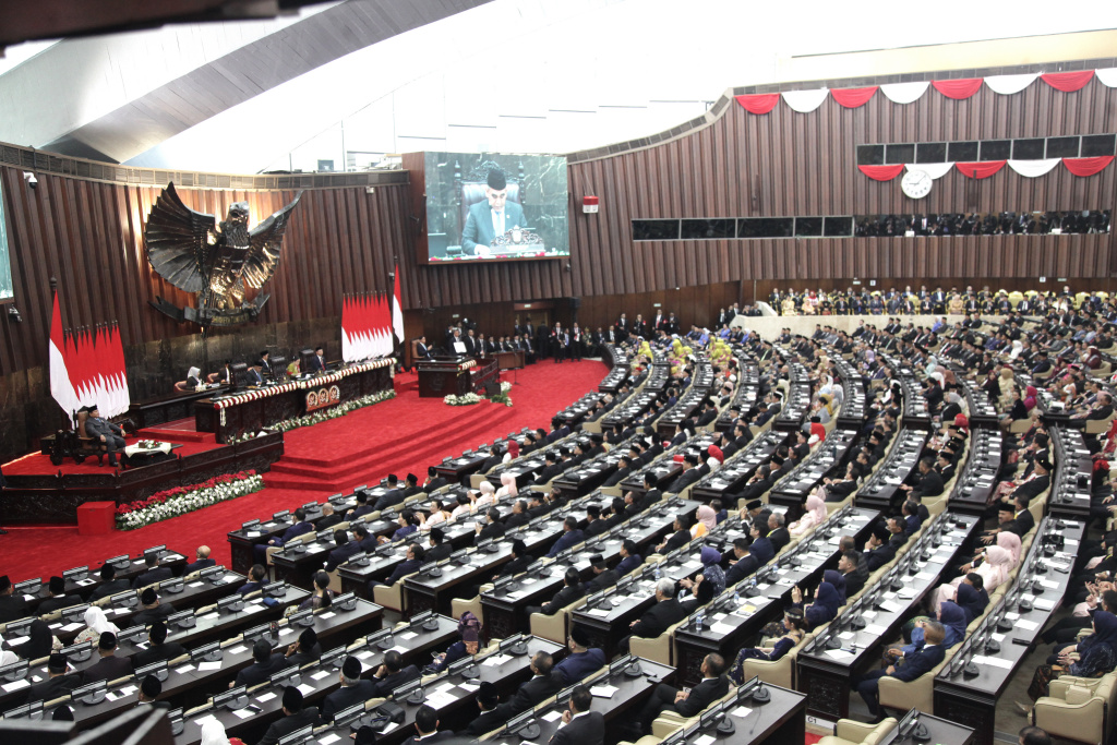 Presiden Prabowo Subianto Hadiri sidang tahunan MPR di Gedung Nusantara (Ashar/SinPo.id)