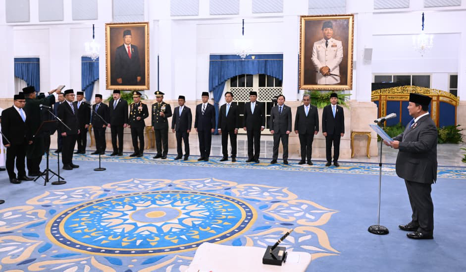 Pelantikan Dubers LBBP untuk Kesultanan Oman, Andi Rahadian. (Agus Priatna/SinPo.id/BPMI Setpres)