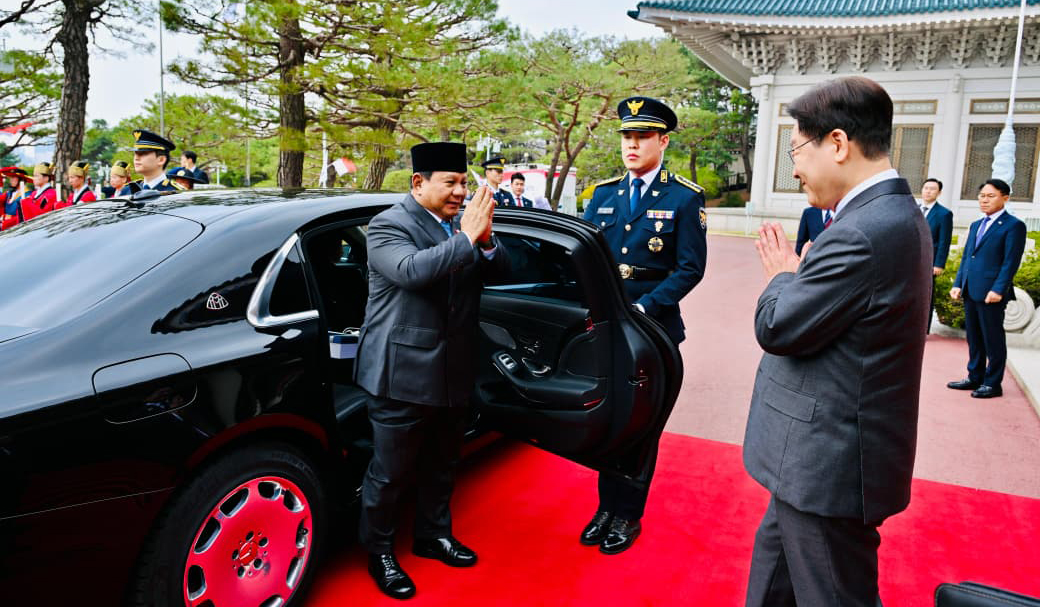 Presiden Prabowo saat berkunjung ke Korea Selatan. (Agus Priatna/SinPo.id/BPMI Setpres)