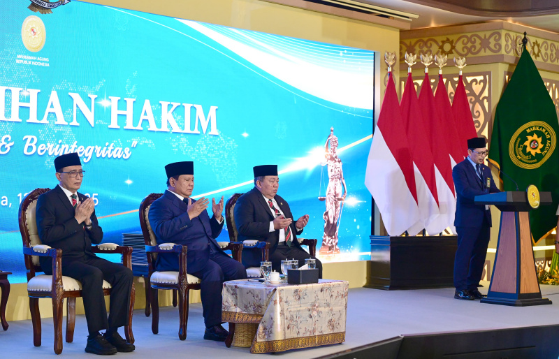 Presiden Prabowo resmi melakukan pengukuhan 1.451 Hakim (Ashar/Foto:Biro-Setpres/SinPo.id)
