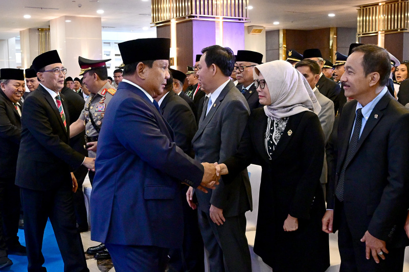 Presiden Prabowo resmi melakukan pengukuhan 1.451 Hakim (Ashar/Foto:Biro-Setpres/SinPo.id)