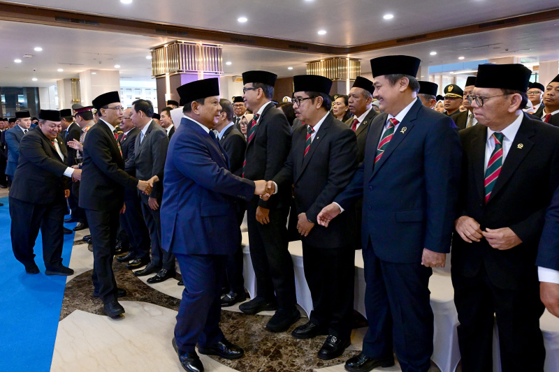 Presiden Prabowo resmi melakukan pengukuhan 1.451 Hakim (Ashar/Foto:Biro-Setpres/SinPo.id)