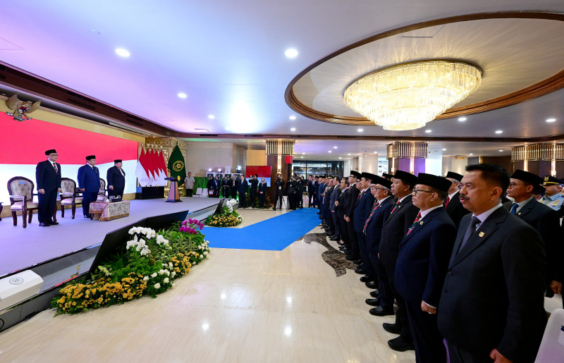 Presiden Prabowo resmi melakukan pengukuhan 1.451 Hakim (Ashar/Foto:Biro-Setpres/SinPo.id)