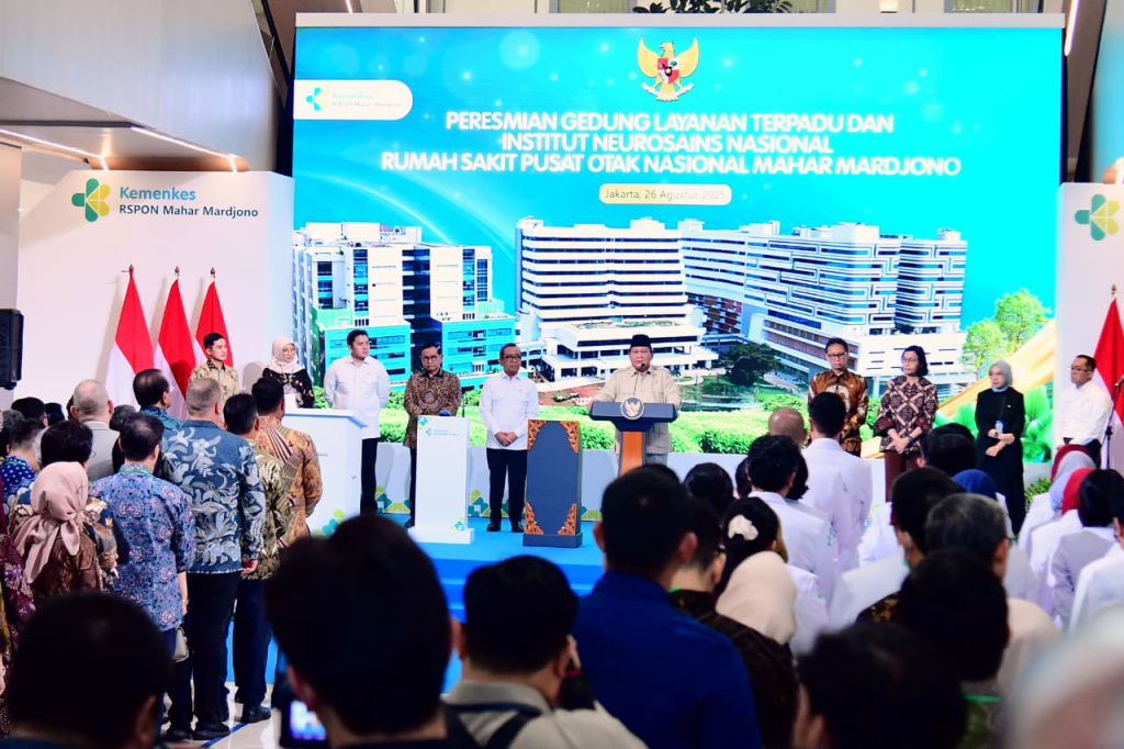 Presiden Prabowo Subianto resmikan Rumah Sakit Otak Nasional (Ashar/Foto: BiroSetpres/SinPo.id)