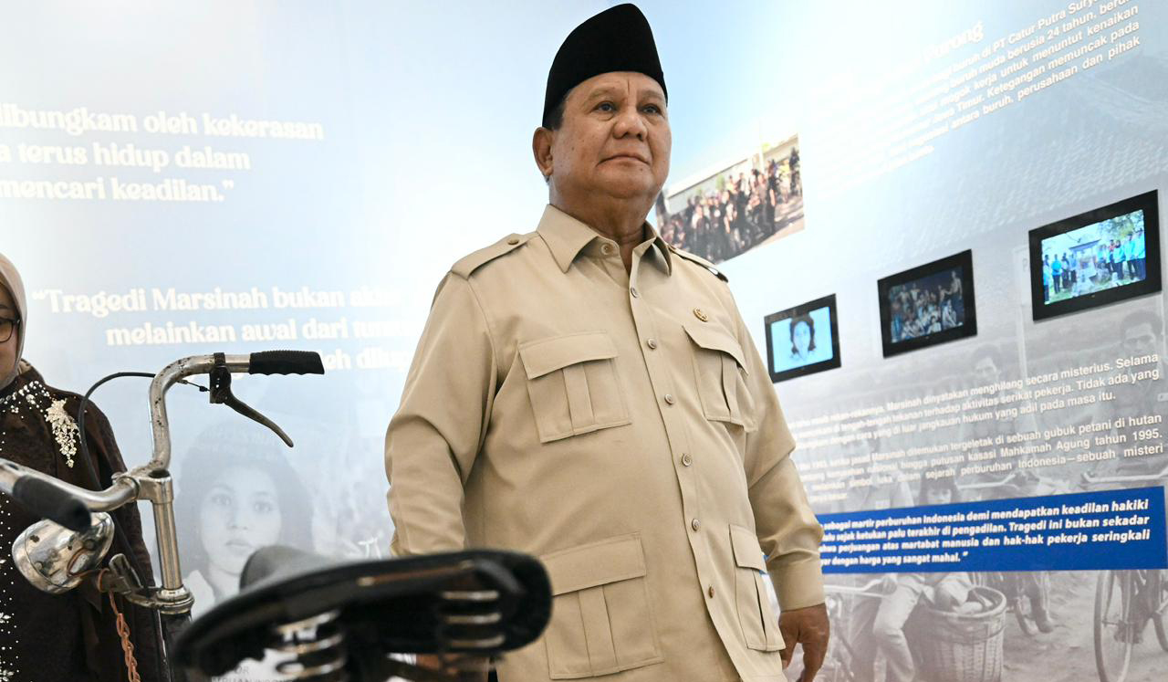 Prabowo resmikan museum ibu Marsinah. (Agus Priatna/BPMI Setpres/SinPo.id)