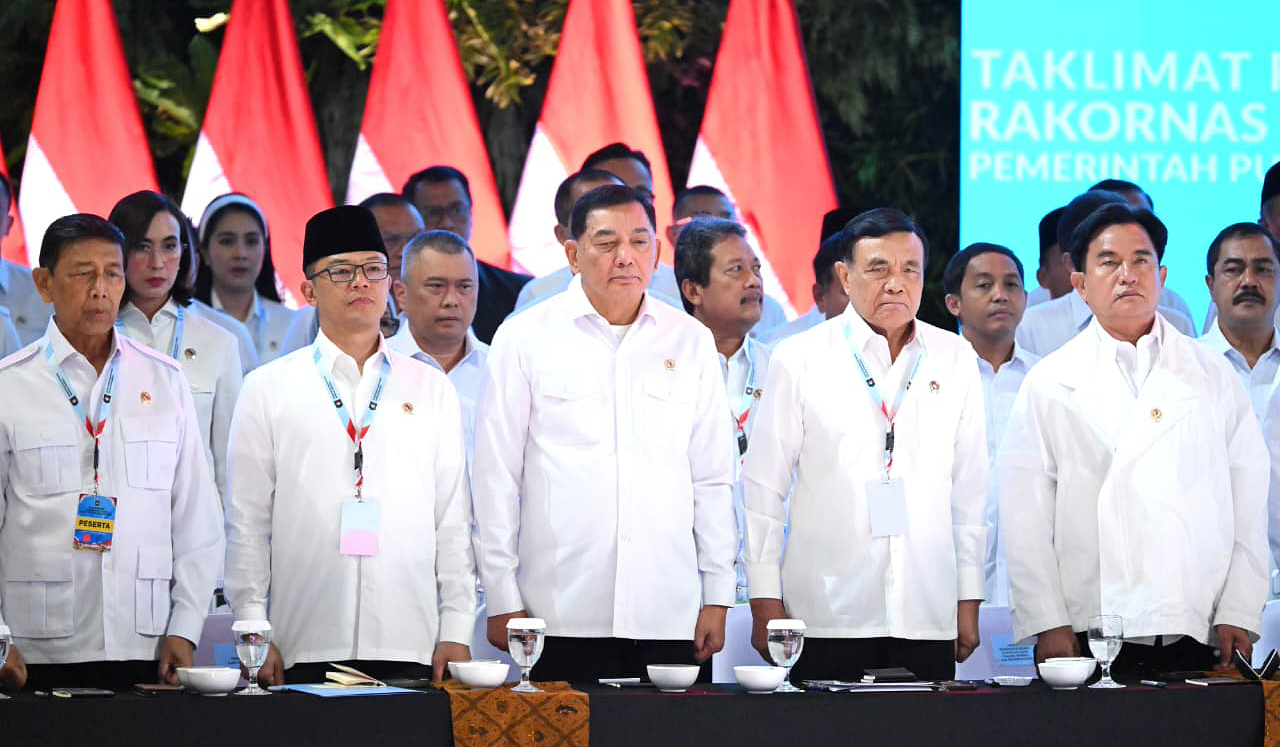 Prabowo buka Rakornas Pemerintah Pusat dan Daerah 2026. (Agus Priatna/SinPo.id/BPMI Setpres)