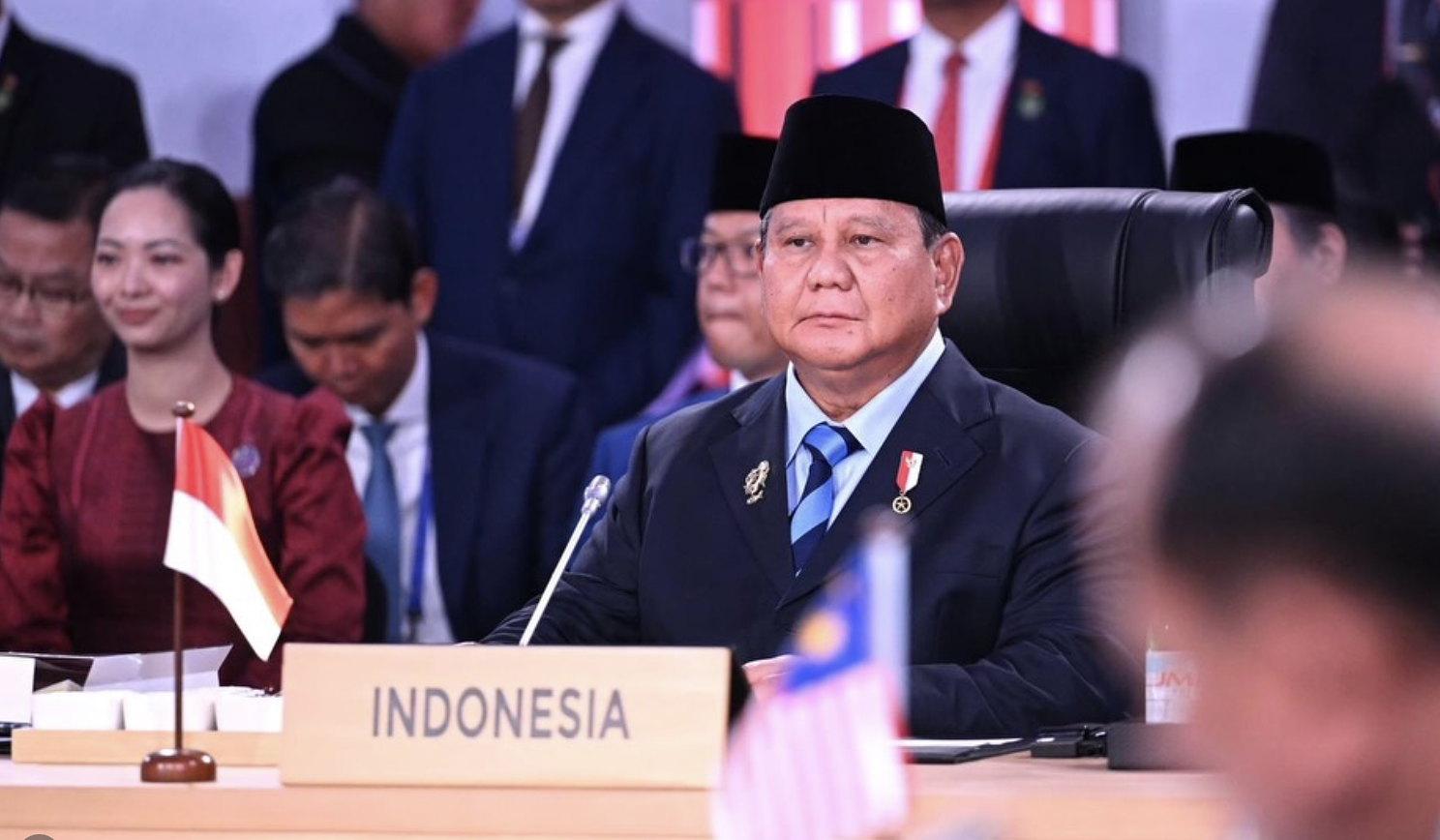 Presiden Prabowo saat hadiri pleno KTT ke-48 ASEAN. (Agus Priatna/BPMI Setpres/SinPo.id)