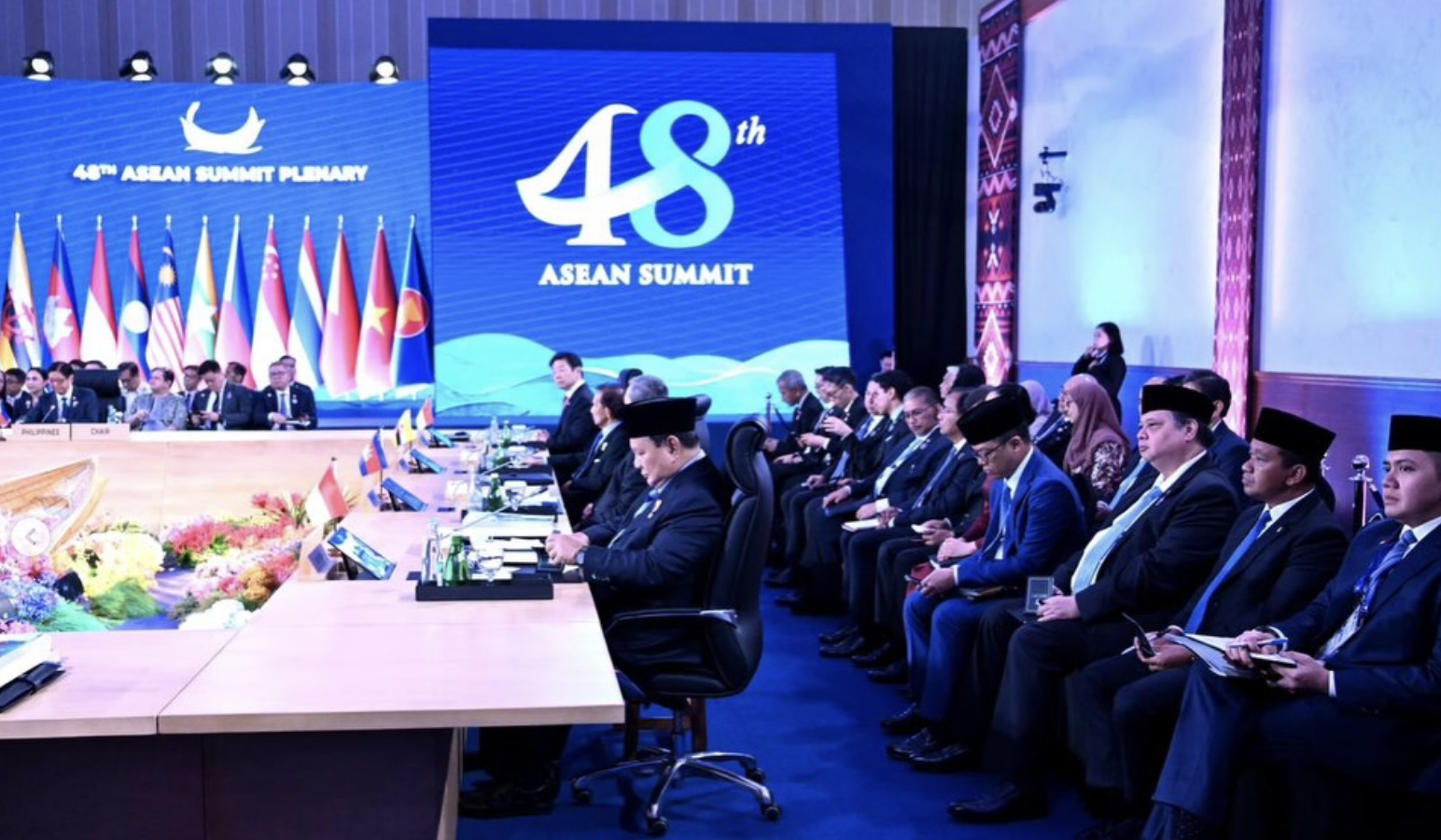 Presiden Prabowo saat hadiri pleno KTT ke-48 ASEAN. (Agus Priatna/BPMI Setpres/SinPo.id)
