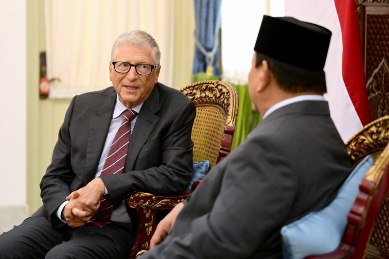 Presiden Prabowo Subianto menerima kunjungan kehormatan Tokoh Filantropi Dunia dan Pendiri Gates Foundation Bill Gates di Istana Merdeka (Ashar/Foto:Muchlis Jr-Setpres/SinPo.id)
