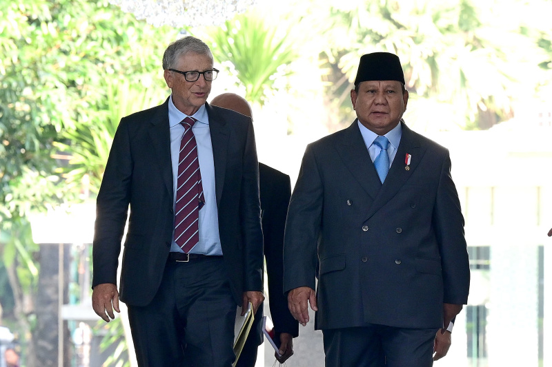 Presiden Prabowo Subianto menerima kunjungan kehormatan Tokoh Filantropi Dunia dan Pendiri Gates Foundation Bill Gates di Istana Merdeka (Ashar/Foto:Muchlis Jr-Setpres/SinPo.id)