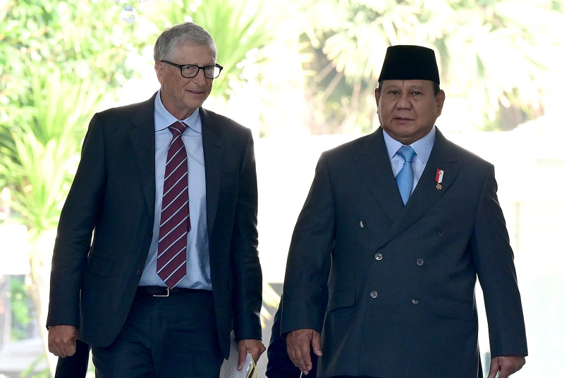 Presiden Prabowo Subianto menerima kunjungan kehormatan Tokoh Filantropi Dunia dan Pendiri Gates Foundation Bill Gates di Istana Merdeka (Ashar/Foto:Muchlis Jr-Setpres/SinPo.id)