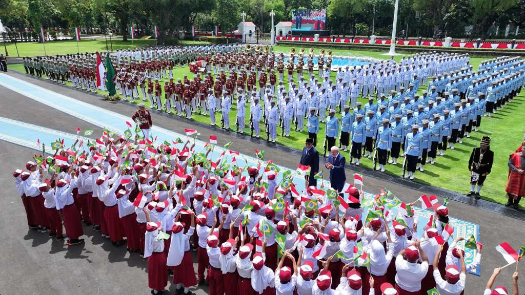 Presiden Prabowo menerima kunjungan kenegaraan Presiden Brazil Lula da Silva di Istana Merdeka (Ashar/Foto: BiroSetpres/SinPo.id)