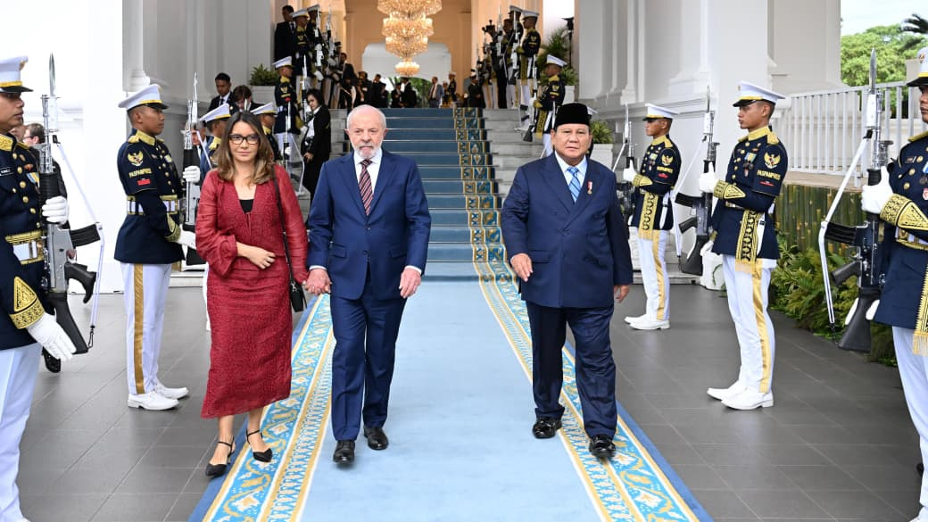 Presiden Prabowo menerima kunjungan kenegaraan Presiden Brazil Lula da Silva di Istana Merdeka (Ashar/Foto: BiroSetpres/SinPo.id)